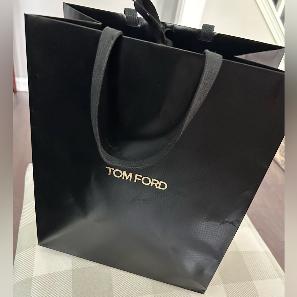 Tom Ford Black Tote Bag with thick ribbon handles and tie